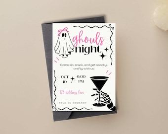 Ghouls Night Halloween Invitation, Spooky Girls Night Invite (Digital Download)