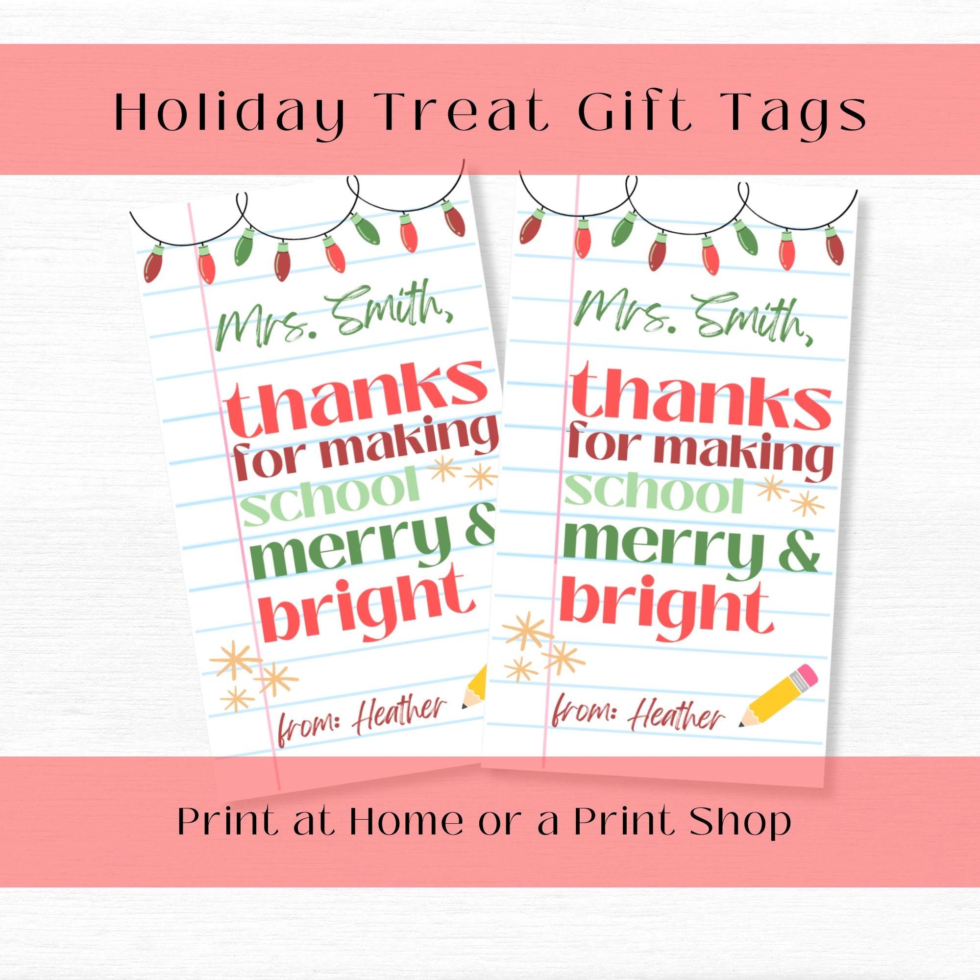 Printable Christmas Gift Tags, Teacher Gifts (canva Template) - Etsy