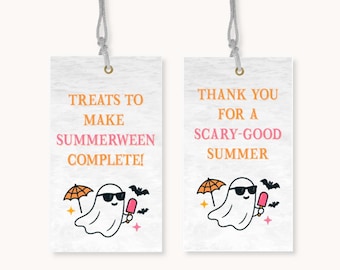 Summerween Party Favor Tags: Printable Halloween in July