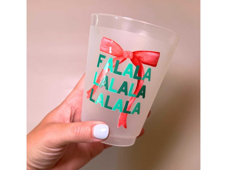 クリスマスパーティーカップ：「FaLaLaLa」のお祝いドリンクウェア 画像 2