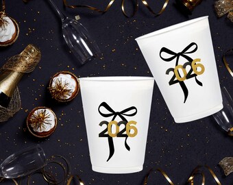 2026 New Year's Eve Party Cups: Frosted Plastic Holiday Drinkware