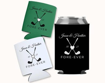 Golf Wedding Can Coolers: Custom "Fore-ever" Party Favors