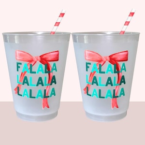 クリスマスパーティーカップ：「FaLaLaLa」のお祝いドリンクウェア 画像 1