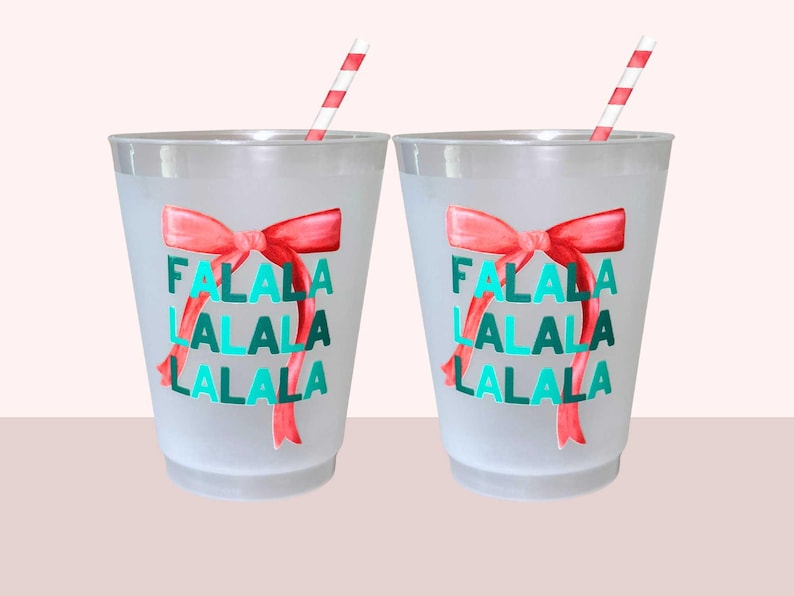 クリスマスパーティーカップ：「FaLaLaLa」のお祝いドリンクウェア 画像 1