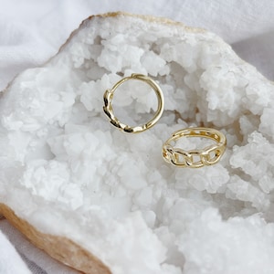 Minimalist 14k Gold Filled Croissant Hoop Earrings - Hypoallergenic, Everyday Jewelry with Gift Box