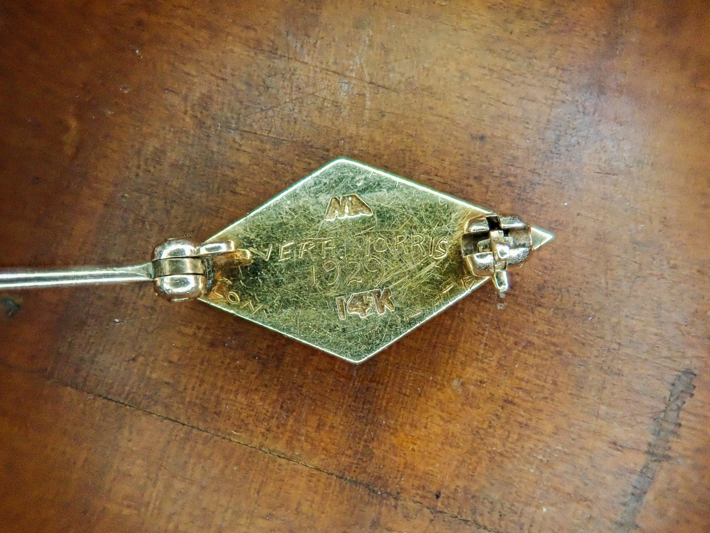 Vintage Psi Iota Xi Sorority Pin 14k Yellow Gold/blue Enamel Sorority 