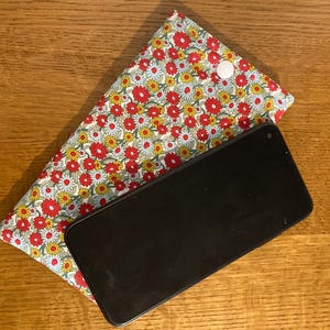 Handmade Padded Phone Case, Liberty Marguerite Meadow Fabric