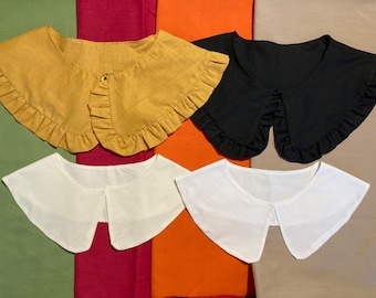 Col amovible en coton fait main, couleurs vives, plastron