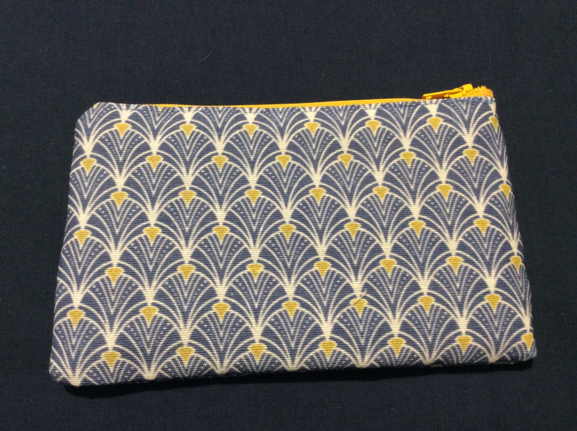 Art Deco Fan Makeup Bag or Mini Makeup Bag. Floral Cosmetic Etsy