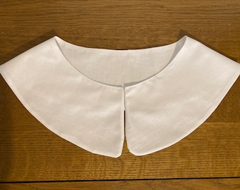 Detachable and reversible white collar, Bib. Removable fashion collar. Wedding collar. Bridal collar Peter Pan collar.
