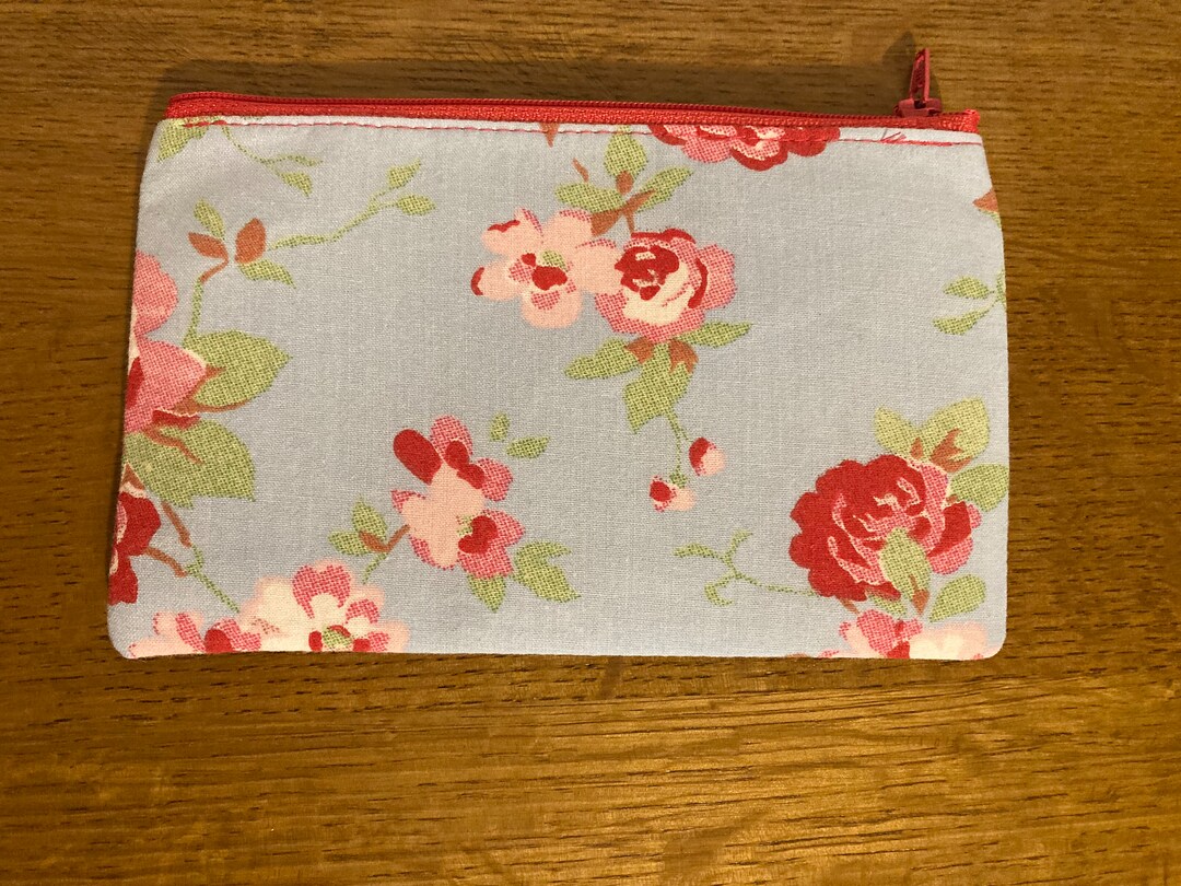 Mini Makeup Bag Made in Cath Kidston Rosali Fabric. Handmade Cosmetic