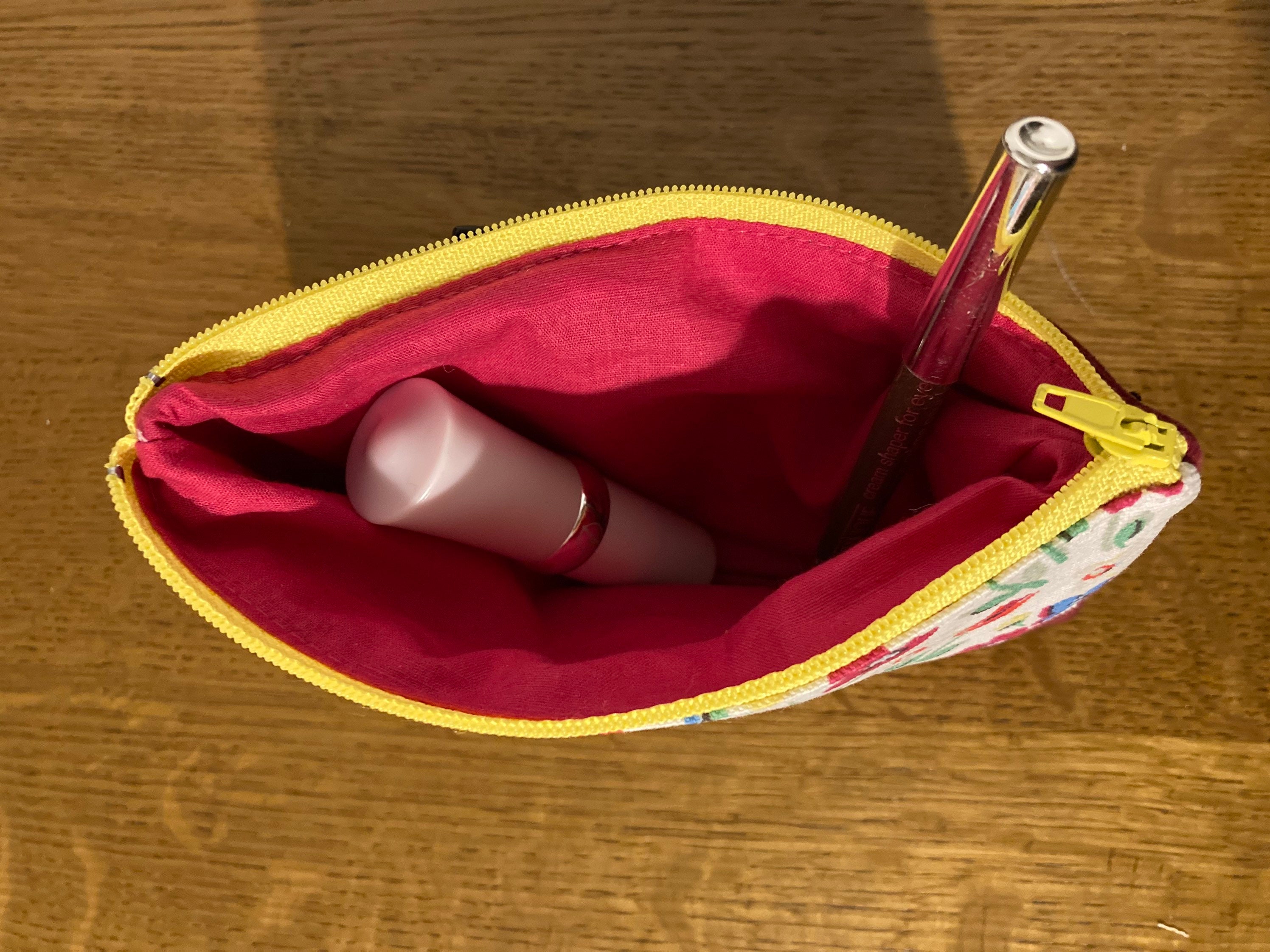 Mini Makeup Bag Made in Cath Kidston Fabric With Pink Velvet Etsy