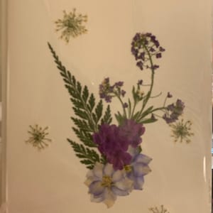 Notecard di fiori secchi in bianco