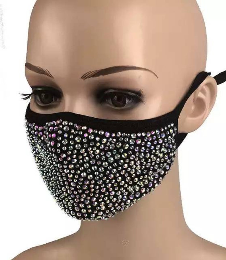 Bling mask Swarovski mask bedazzled mask filter mask | Etsy