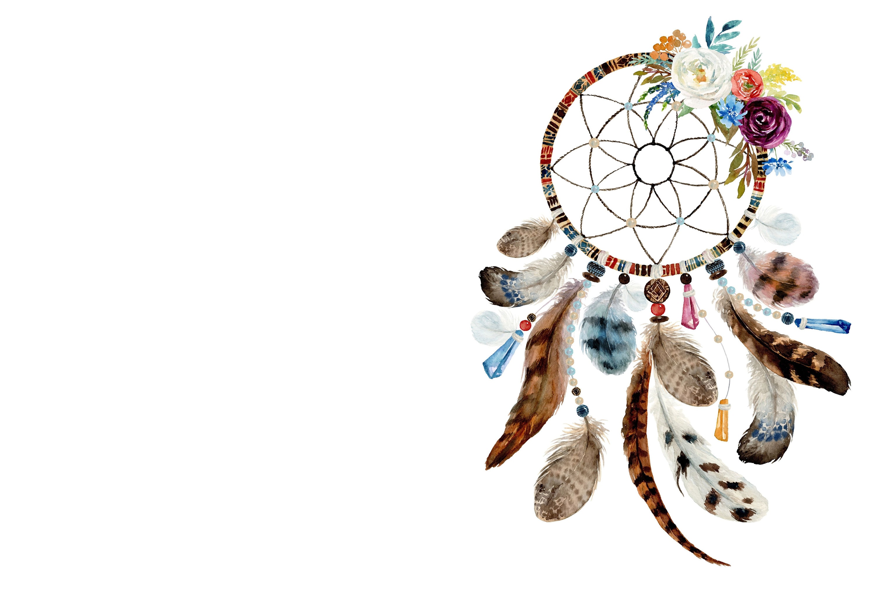 Dreamcatcher Card Watercolour 5 x 7 inches Printable | Etsy