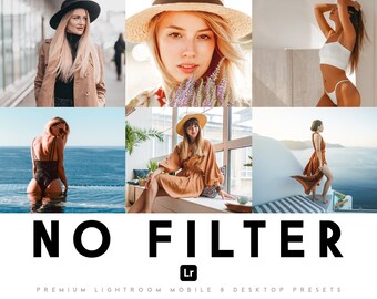 10 Lightroom Mobile Presets NO FILTER Natural Desktop Preset | Blogger Preset, Influencer Instagram Filter Light Bright Airy Photo Presets