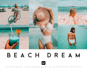 10 Beach Presets Lightroom Mobile & Desktop, Preset Blue, Summer, Travel Lightroom Filter Premium Photography VSCO Presets Bundle Instagram