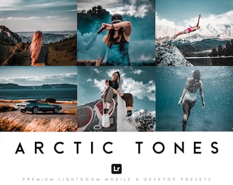 6 ARCTIC Tones Lightroom Presets Mobile & Desktop | Blue Orange Teal Preset | Outdoor Travel Landscape Portrait Filter Instagram Blogger