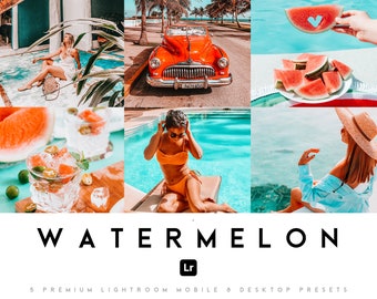 5 Summer Travel Lightroom Presets Mobile & Desktop | Color Pop Influencer Instagram Presets, Bright Photography Filter Beach Food Bundle