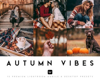 12 Autumn Fall Presets for Lightroom Mobile & Desktop, Moody Brown Preset Filter Bundle, Instagram Photo Editing, Autumn Vibes