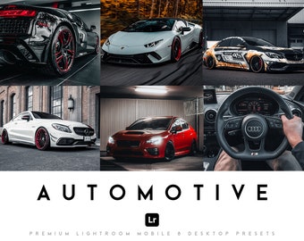 30 Automotive Presets Lightroom Mobile & Desktop | Car Preset, Vehicle Filter, Auto Bike Street Urban Black Presets Bundle, Instagram Photo