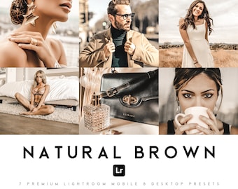 7 Presets Brown Beige for Lightroom Mobile and Desktop | Natural Preset Instagram Photography, Insta Influencer Filter | DNG LRTEMPLATE XMP
