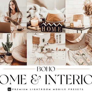 8 Indoor Presets | Boho Home & Interior Lightroom Mobile Presets Desktop Preset | Blogger Presets, Instagram Presets, Photo Preset, Filter