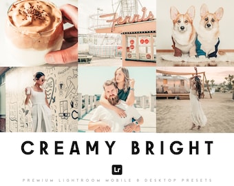 5 Lightroom Mobile Presets |Cream Bright Presets, Natural Preset, Travel Preset, Lightroom Desktop Presets, Influencer Blogger Presets