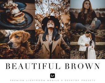 7 Lightroom Mobile Presets Desktop | Brown Preset for Fall, Wedding, Dog and Travel, Influencer Blogger Instagram Filter Chocolate style