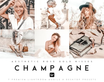 7 Champagner x Rosegold Presets Lightroom Mobile Desktop Preset | Baby, Wedding and Lifestyle Photography Filter, Instagram Influencer Pack