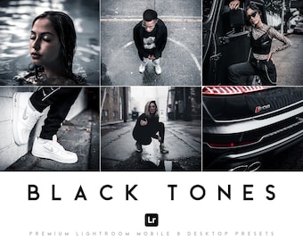 7 Black Tone Lightroom Presets Mobile & Desktop | Dark Urban Preset Instagram Filter, Car Travel Blogger Interior Outdoor Influencer Pack