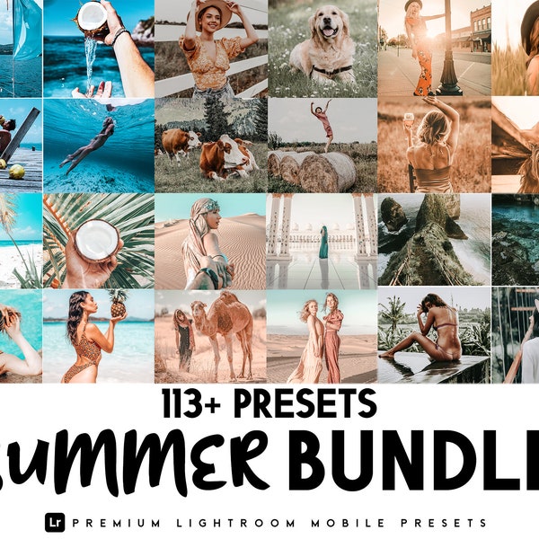 Préréglages d'été pour Lightroom Mobile & Desktop Preset Bundle | Préréglages de blogueur, préréglages d'influence, préréglages de voyage, filtre Instagram