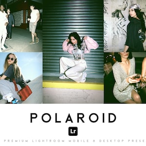 15 Presets Polaroid Retro Lightroom Mobile and Desktop | Vintage Preset Filter, Old Film VHS Kodak Fujifilm Bundle, Flash Photography