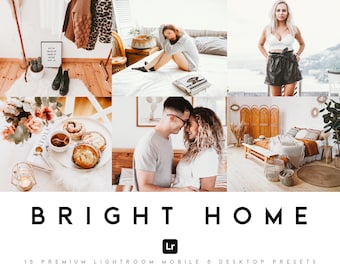 15 Home Interior Indoor Lightroom Presets Mobile Desktop, Bright, Airy and Cozy Preset, Products and Fashion, Filter for Instagram, Blogger