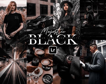 7 MAJESTIC BLACK Presets für Lightroom Mobile & Lightroom Desktop | Dark Preset, Urban Presets, Lifestyle Blogger Filter für Influencer