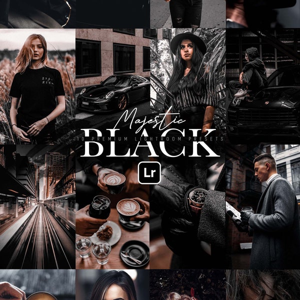 7 MAJESTIC BLACK Preset per Lightroom Mobile e Lightroom Desktop / Dark Preset, Urban Preset, Lifestyle Blogger Filtro per Influencer