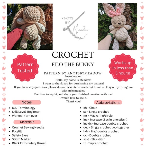 Filo The Bunny Crochet Pattern