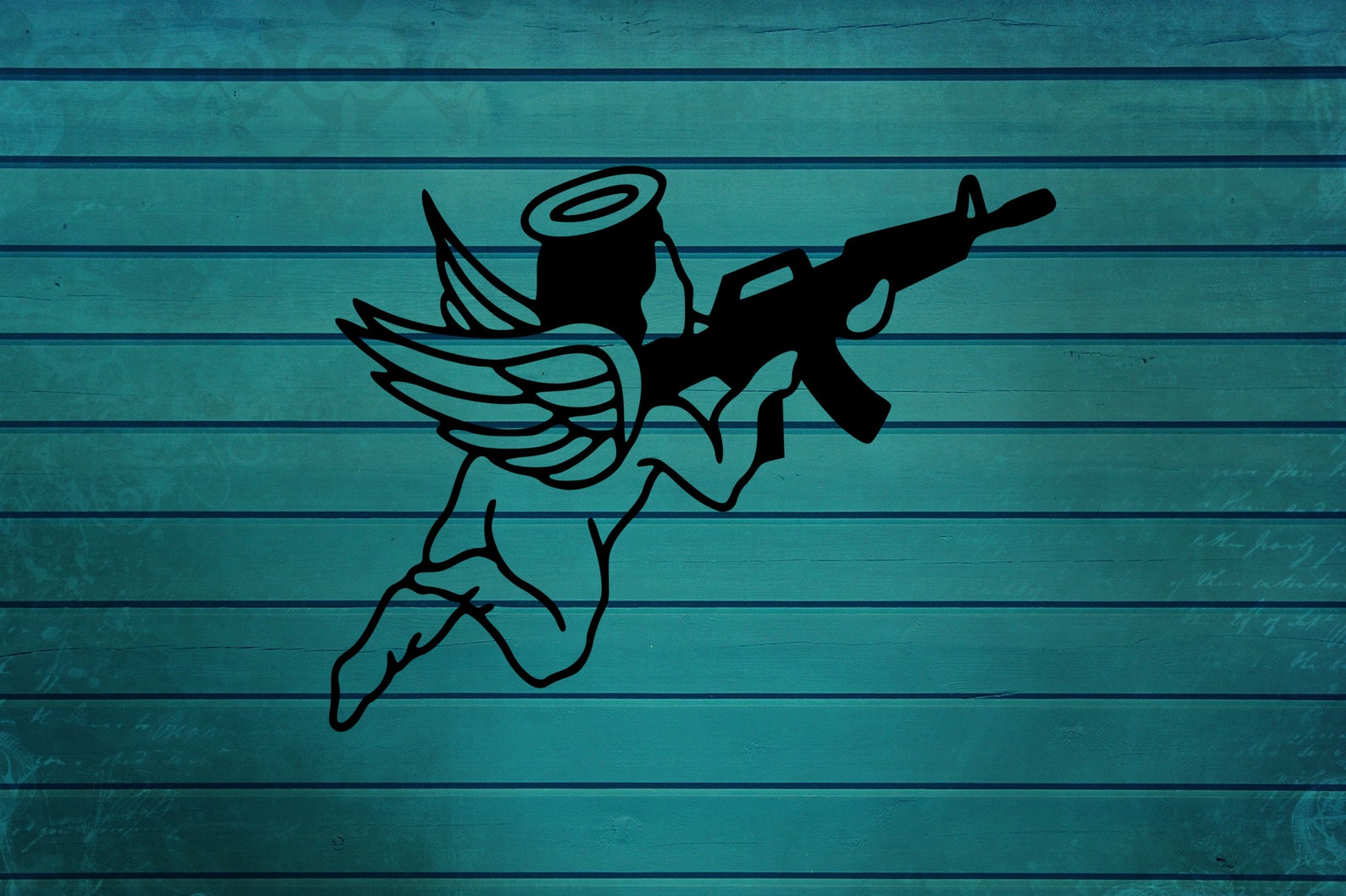 Angel with gun silhouette SVG cut file tshirts Cricut SVG Etsy