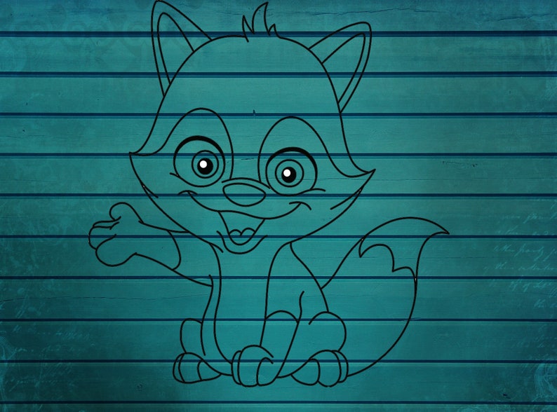 baby fox outlined SVG cut file t-shirt Cricut SVG Digital file quote .Svg .Png
