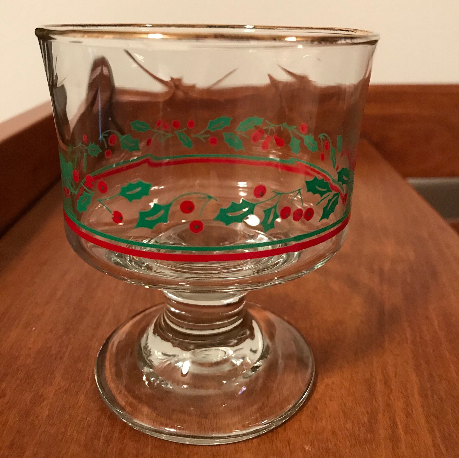 Arbys Christmas Glasses. Set Of Four Footed Sherbet/Dessert Etsy