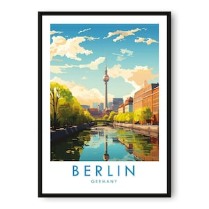 Pôster de viagem de Berlim: Impressão artística Giclée, decoração da Alemanha imagem 1
