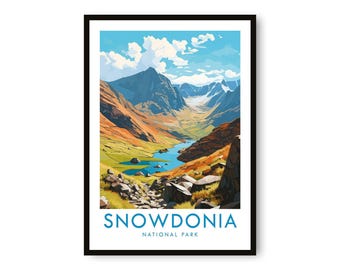 Snowdonia National Park Travel Poster: Giclée Fine Art Print