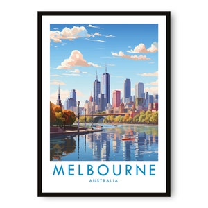 Impressão de viagem de Melbourne, pôster de viagem de Melbourne, impressão da Austrália, decoração de viagem, impressão popular, presente de aniversário, A1/A2/A3/A4/A5