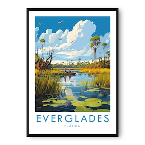 Everglades-reisposter, Everglades-reisposter, Florida-print, reisdecor, populaire print, verjaardagscadeau, A1/A2/A3/A4/A5