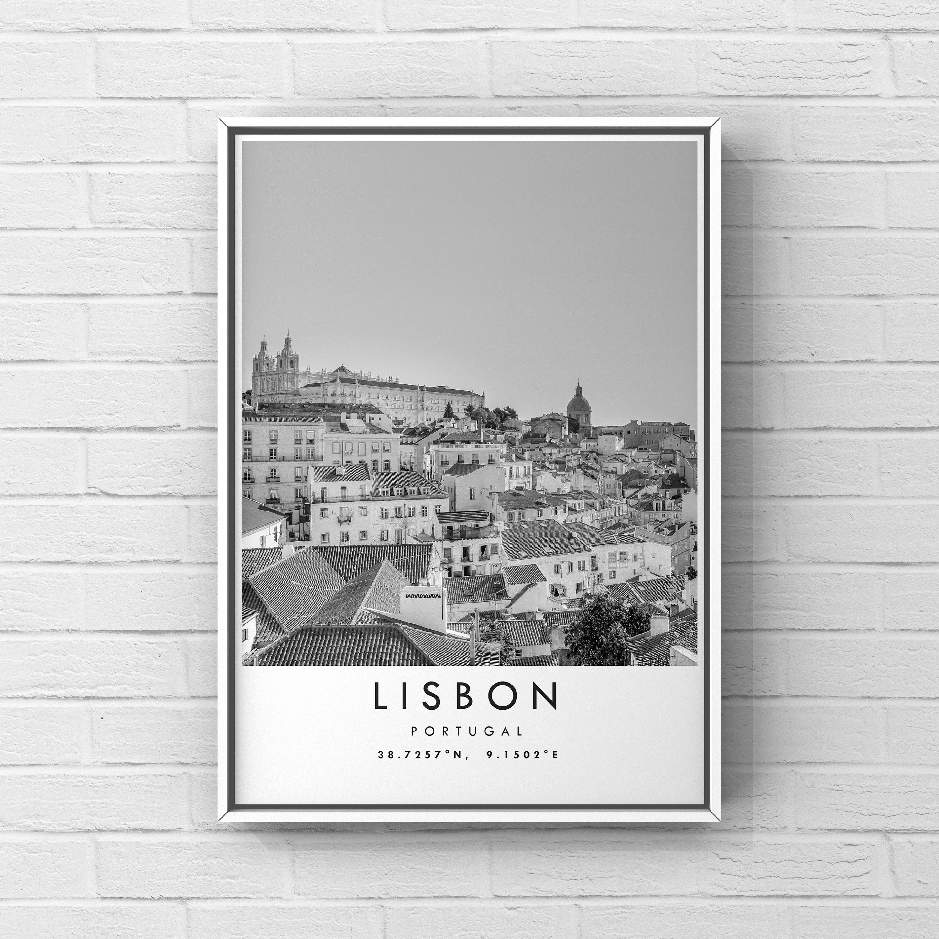 Black and White Lisbon Print Lisbon Poster Print Lisbon Wall Etsy