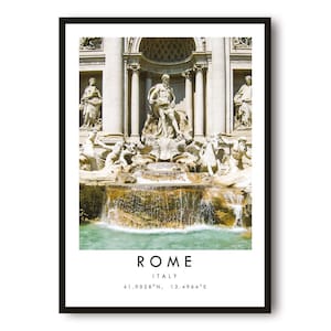 Trevi Fountain Travel Print | Rome Landmark Wall Art | Italian Architecture Photography Decor