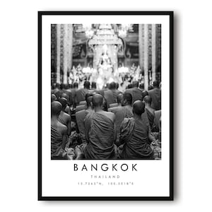 Bangkok Travel Print, Black and White Travel Print, Bangkok Thailand Print, Minimalist Travel Posters,   Popular Print, Popular Gift