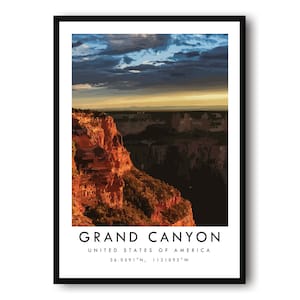 Grand Canyon Travel Print, Arizona Poster, Black and White Print, Wall Art,  Minimalist, Home Decor, Grand Canyon National Park