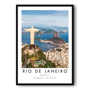 Impressão de viagem do Rio de Janeiro, pôster de viagem do Brasil, impressão do Rio de Janeiro Brasil, pôsteres de viagem minimalistas, impressão popular A1/A2/A3/A4/A5