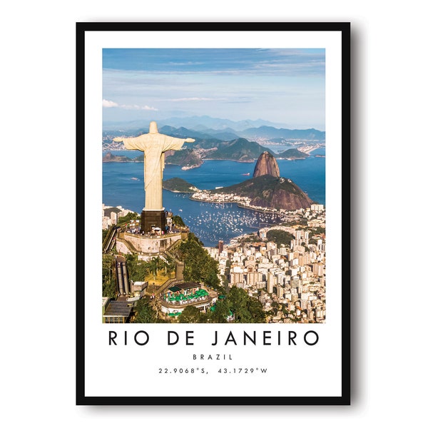 Impression de voyage à Rio de Janeiro, affiche de voyage au Brésil, impression de Rio de Janeiro au Brésil, affiches de voyage minimalistes, impression populaire A1/A2/A3/A4/A5